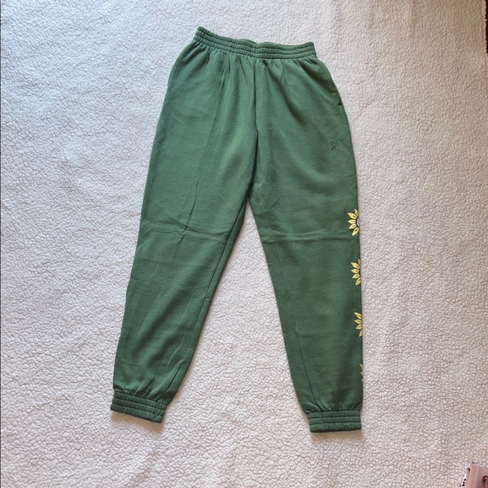 PINK Victoria's Secret Green Jogger Track Pants NWOT